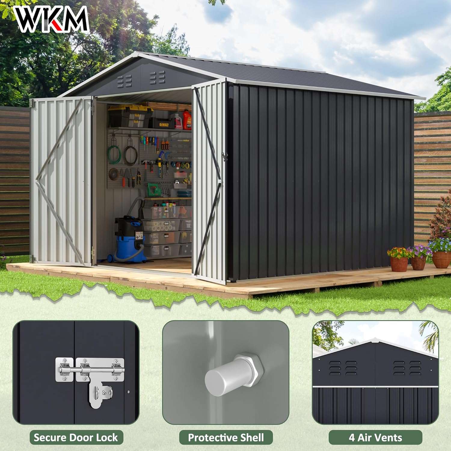 8x8 FT Outdoor Storage Shed, U - Outdoor Furniture Modern recension och pris