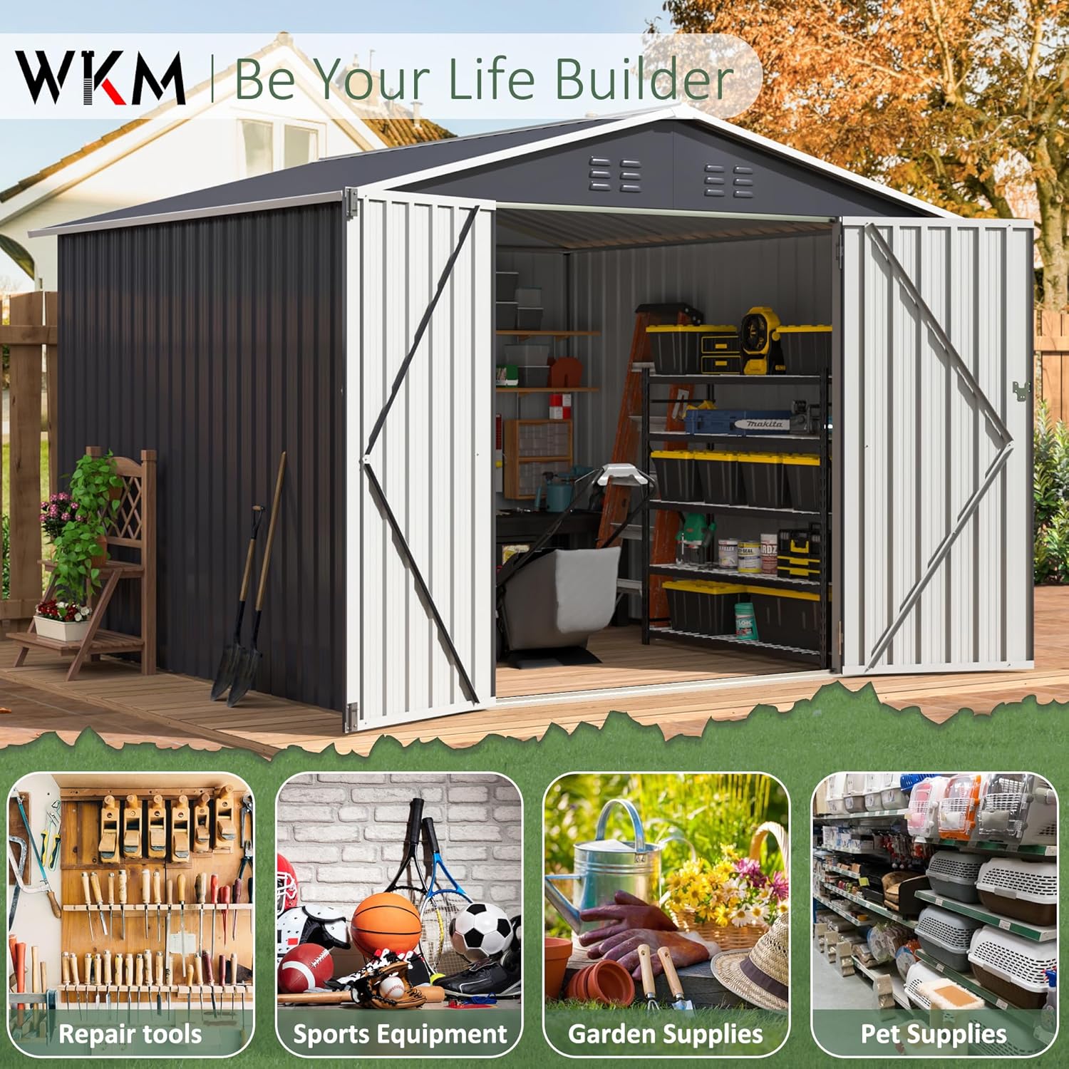 8x8 FT Outdoor Storage Shed, U - Outdoor Furniture Modern recension och pris
